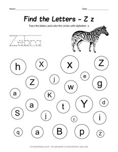 Find the Letter Z z