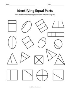 Shape Fractions - Identifying Equal Parts