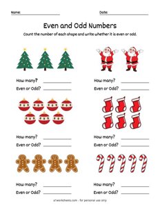 Christmas Odd or Even Numbers