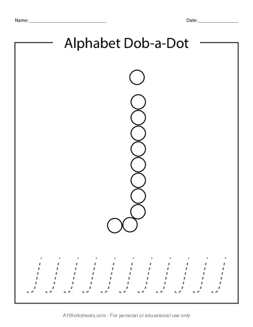 Do a Dot Printable Worksheet - Letter J