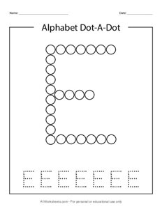 Alphabet Do a Dot Letter E