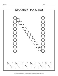 Alphabet Do a Dot Letter N