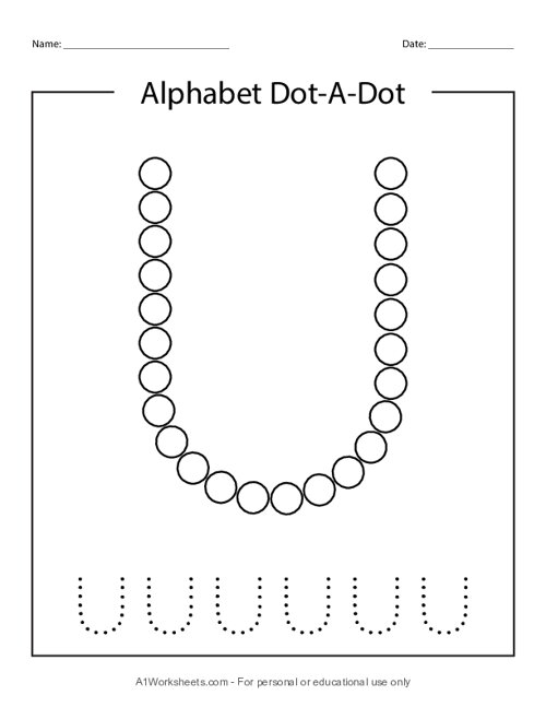 Alphabet Do a Dot Letter U