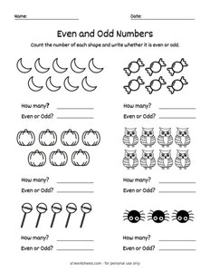 Halloween Odd or Even Numbers