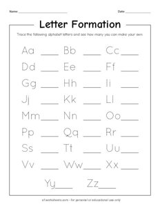 Alphabet Letter Formation
