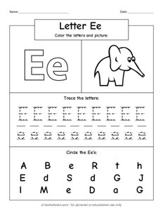 Alphabet Letter E e