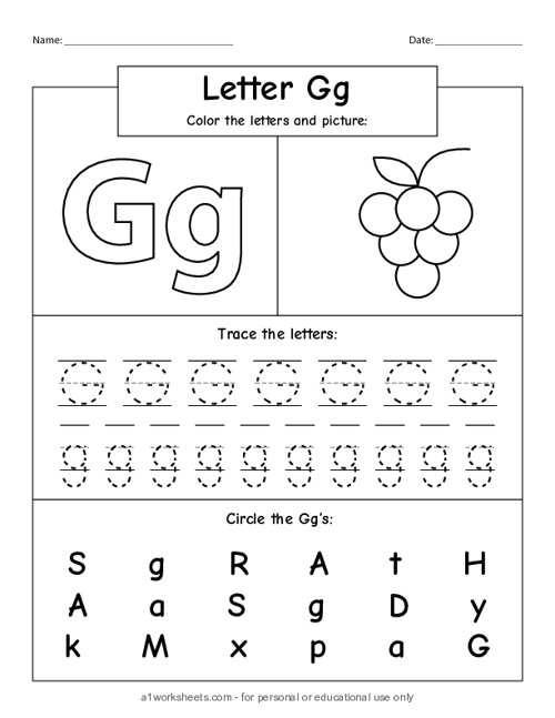 Alphabet Letter G g