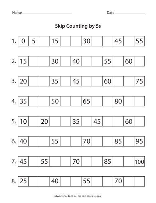 Skip Counting by 5s 