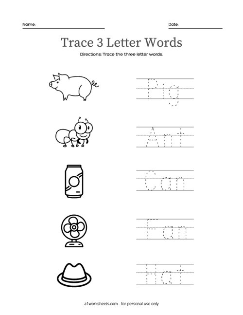 tracing-the-3-letter-word-worksheet