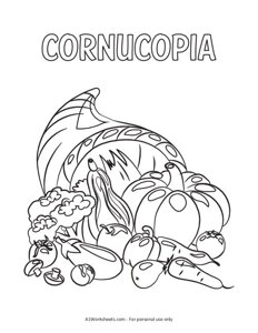 Cornucopia Coloring Pages