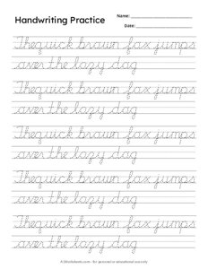 Cursive Handwriting Practice A-Z