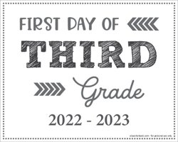 First Day of 3rd Grade Sign (Editable)