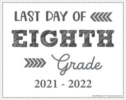 Last Day of 8th Grade Sign (Editable)