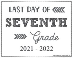 Last Day of 7th Grade Sign (Editable)