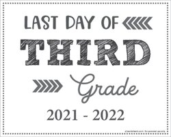 Last Day of 3rd Grade Sign (Editable)