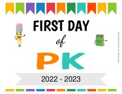 Editable First Day of Pre K Sign