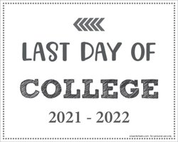 Last Day of College Sign (Editable)