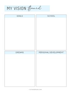 Student Vision Board Template