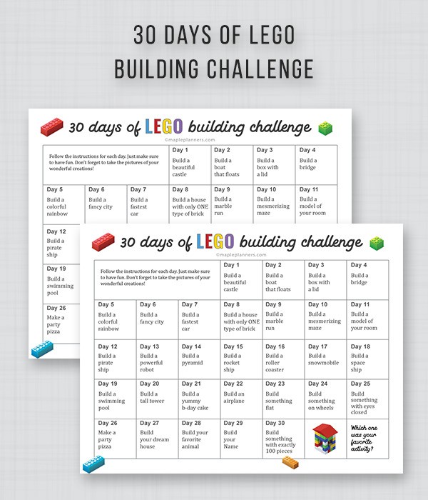 30 days of LEGO Building Challenge
