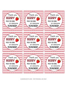 Berry Awesome Teacher Appreciation Gift Tags