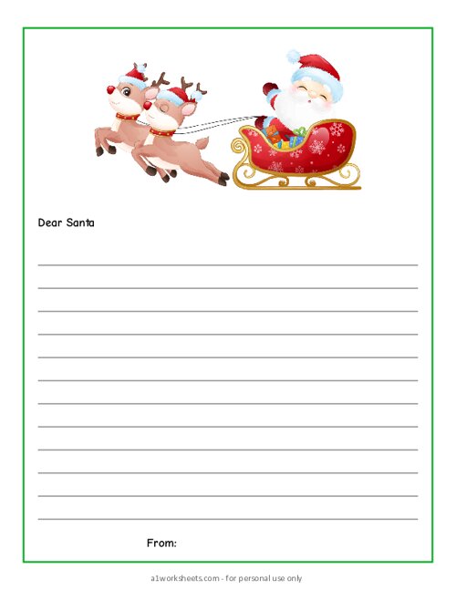 Letter to Santa - Christmas Wish List Template