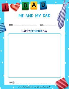 Printable Me and My Dad for Fathers Day