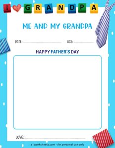 Printable Me and My Grandpa for Fathers Day
