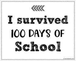 I survived 100 Days of School Sign