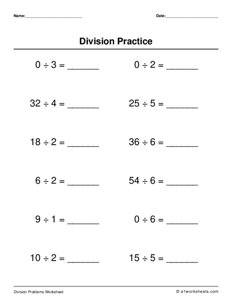 Basic Math Division (9 Worksheets)