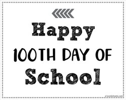 Happy 100th Day of School Sign