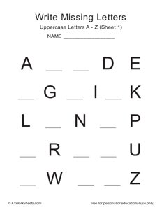 Missing Letters A-Z Uppercase #1