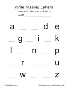 Missing Letters a-z lowercase