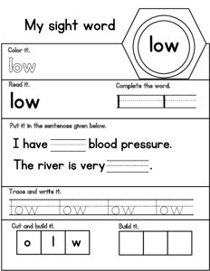 Grade 2: Sight Word Worksheet #4