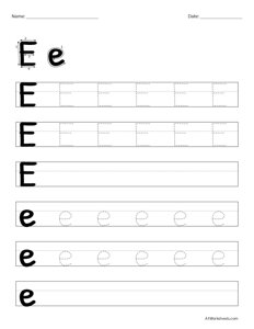 Alphabet Letters Tracing E