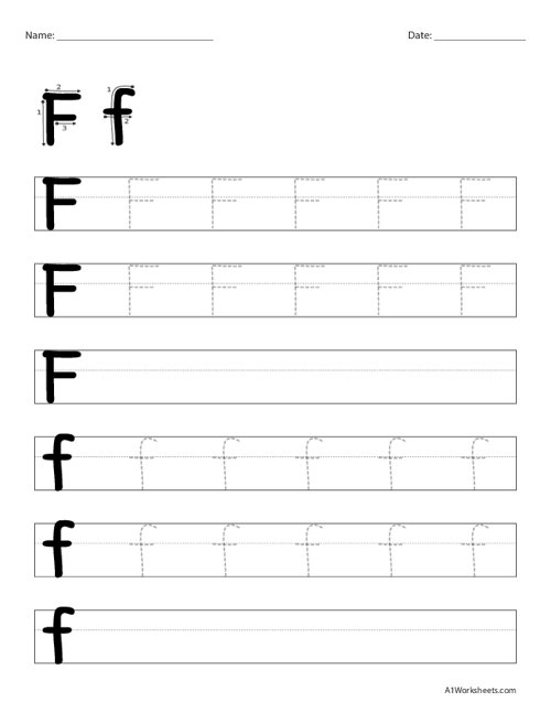 Alphabet Letters Tracing F