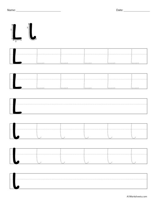 Alphabet Letters Tracing L