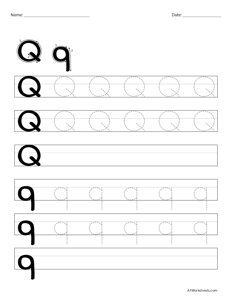 Alphabet Letters Tracing Q