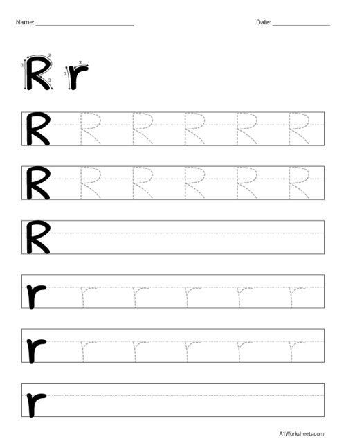 Alphabet Letters Tracing R