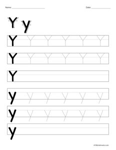 Alphabet Letters Tracing Y