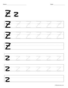 Alphabet Letters Tracing Z