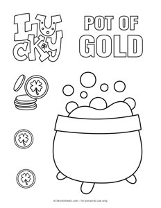 Lucky Pot of Gold Coloring Pages