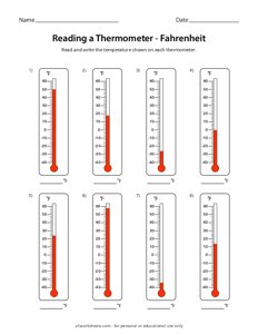 Reading a Thermometer (Fahrenheit) : -40F to 60F - #1