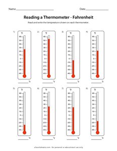 Reading a Thermometer (Fahrenheit) : -40F to 60F - #3