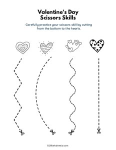 Valentine Day Scissor Skills
