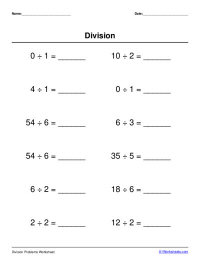 basic division worksheet maker