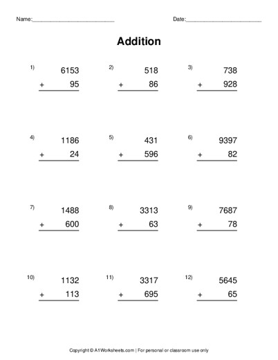multi digit addition worksheet maker