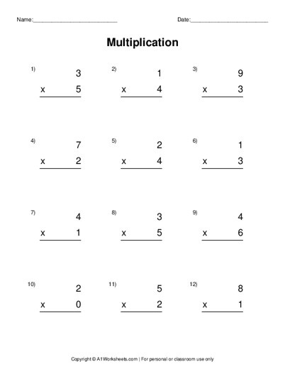 single digit multiplication worksheet maker