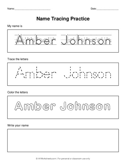 name tracing practice worksheet maker