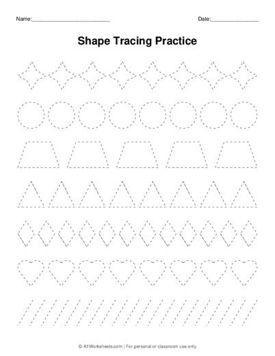 shape tracing worksheet maker