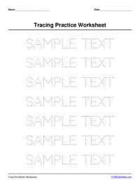 word tracing worksheet maker